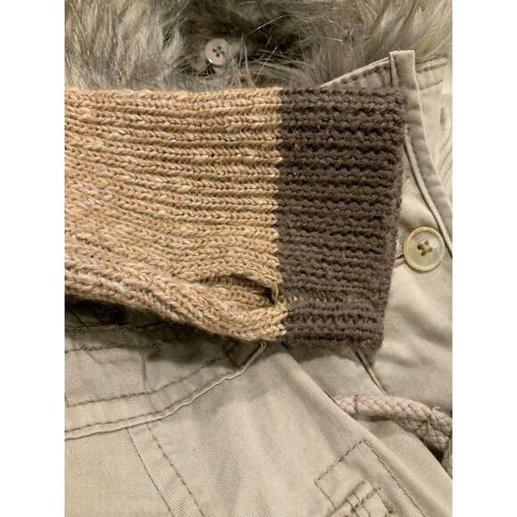 Free People Tan Mid-Length W/ Removable Faux Fur Collar & Sweater Lining, Size M - Picture 10 of 10